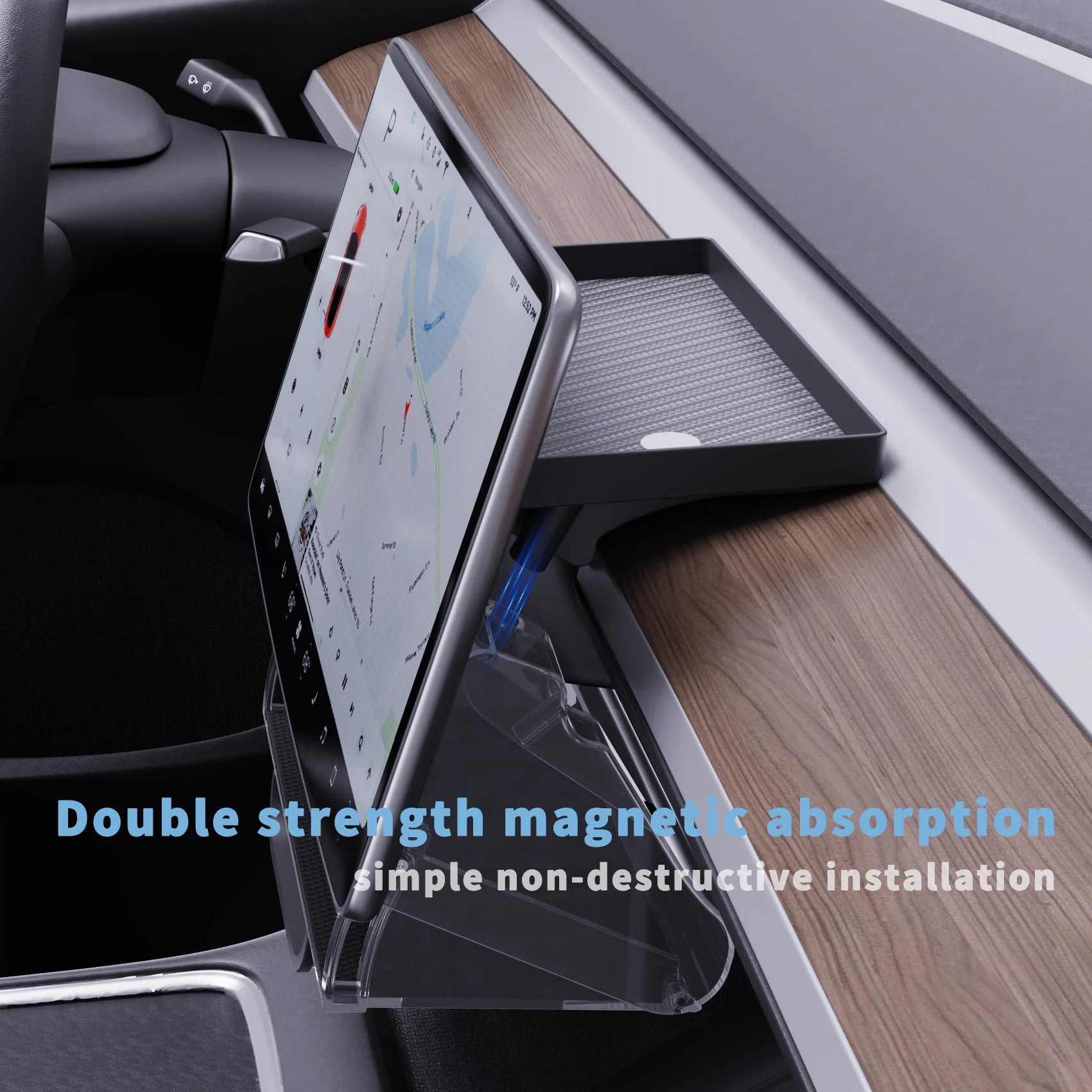 Hidden Design Under Screen Storage Organizer Compatible with Telsa Model 3 Model Y 2024-2017 | Not fit 2024 Model 3 (Highland)