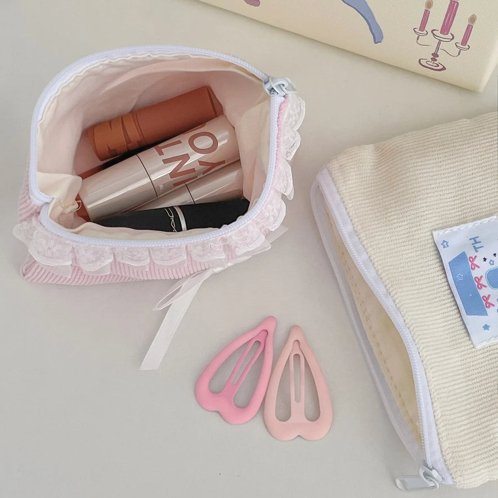 YT Student Portable Macaron Color Cute Small Item Storage Bag Miscellaneous Bag Ballet Style Bow Coin Purse
