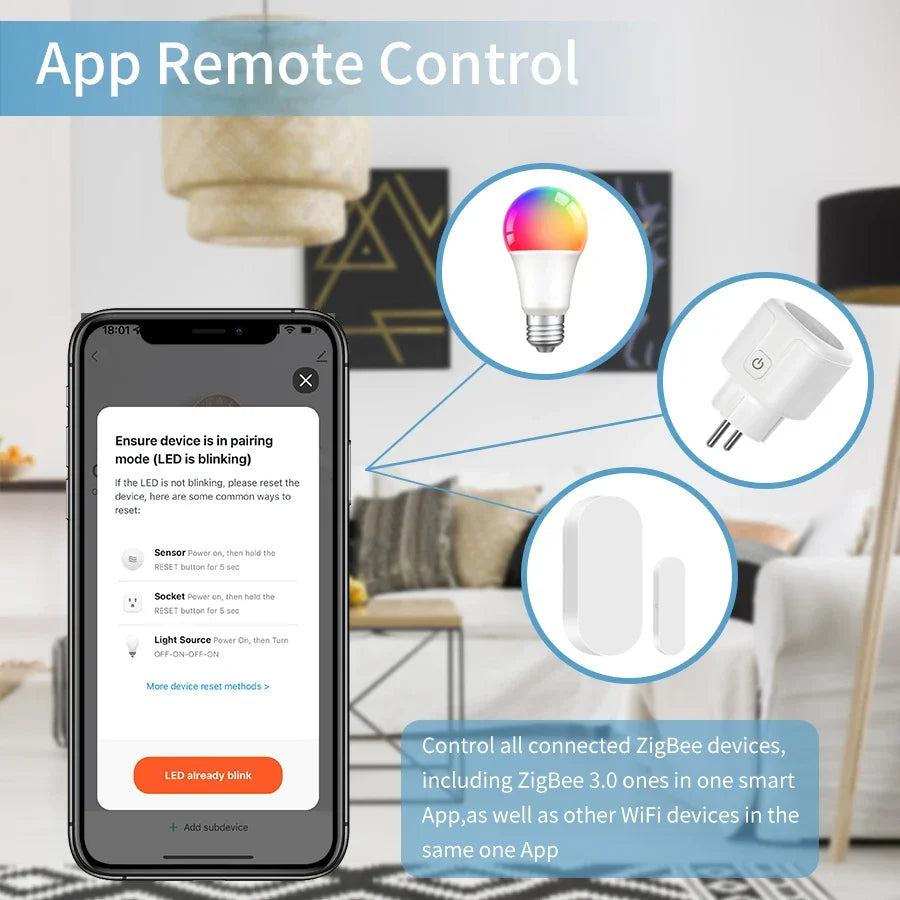 Tuya Smart Multi Mode Gateway Wireless ZigBee WiFi Bluetooth Hub Bridge Smart Life APP Control Alexa Google Home Voice Control