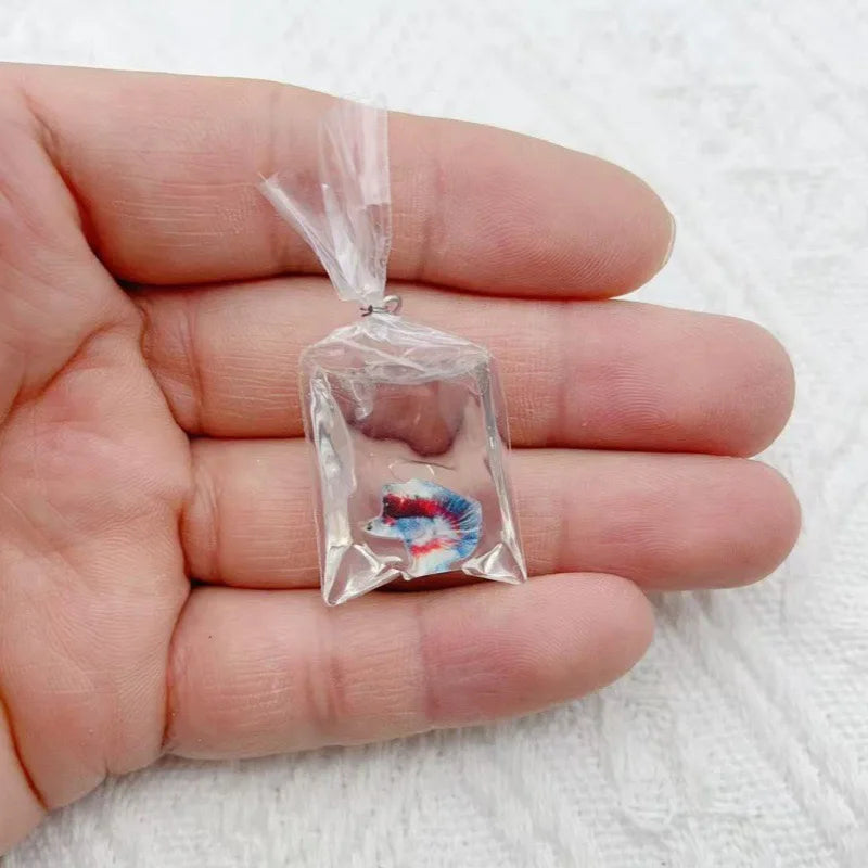 10pcs simulation transparent water bag small fish goldfish carp DIY jewelry accessories keychain pendant earrings accessories