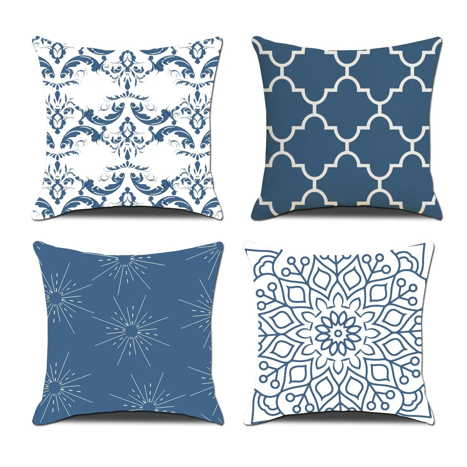 4Pcs Linen Throw Pillow Covers 45x45cm Decorative Cushion Cases for Sofa Bedroom Living Room Home Decor Zippered Pillowcases
