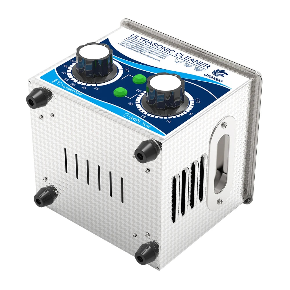 Granbosonic 1L 60W/120W Ultrasonic Cleaner Machine Stainless Steel With Heater Timer Jewelry Glasses for Home