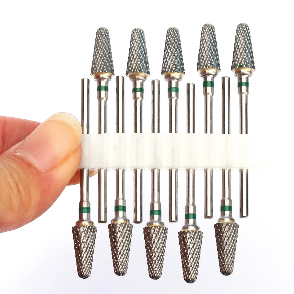 10pc Carbide Manicure Drills Nail Drill Bits Set Milling Cutters Kits Gel Polish Remover Files Electric Burr Tools Accesstries