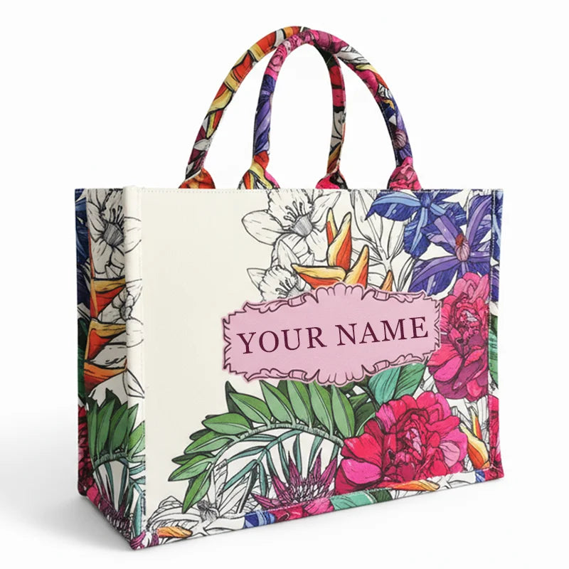 2026 New Personalized Custom Women's Tote Bag, Canvas Printed Handbag, Large Capacity Beach Bag