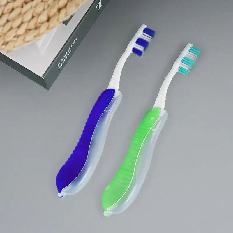 For Trip Daily Use Women Men Travel Folding Toothbrush Portable Toothbrush Built In Cover Multi Color Size Collapsable Brush