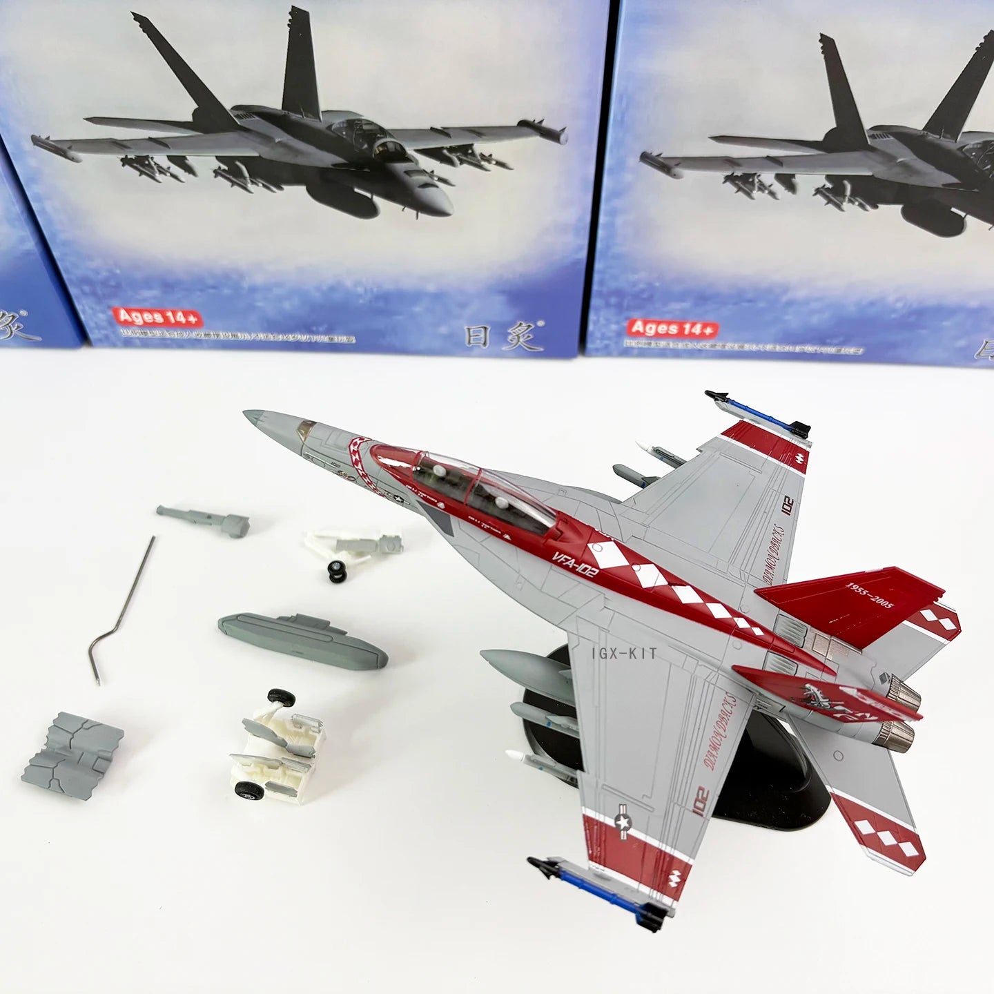 Diecast 1/100 US Military Model F/A-18F Fighter Sidewinder Squadron F18 Alloy Airplane Static Finished Model For Collection