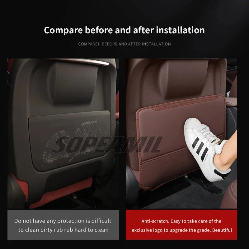 Car Seat Back Protection Anti-Kick Pad Rear Seat Storage Bag For Tesla Cybertruck Beast Roadster Model 3 Model Y Model S Model X