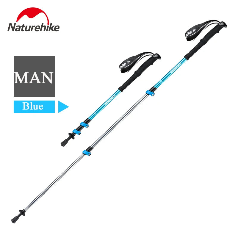 Naturehike Hiking Poles Three Sections Of Aluminum Pole For Mountaineering Hiking Skiing Travel Poles Climbing Trekking Pole