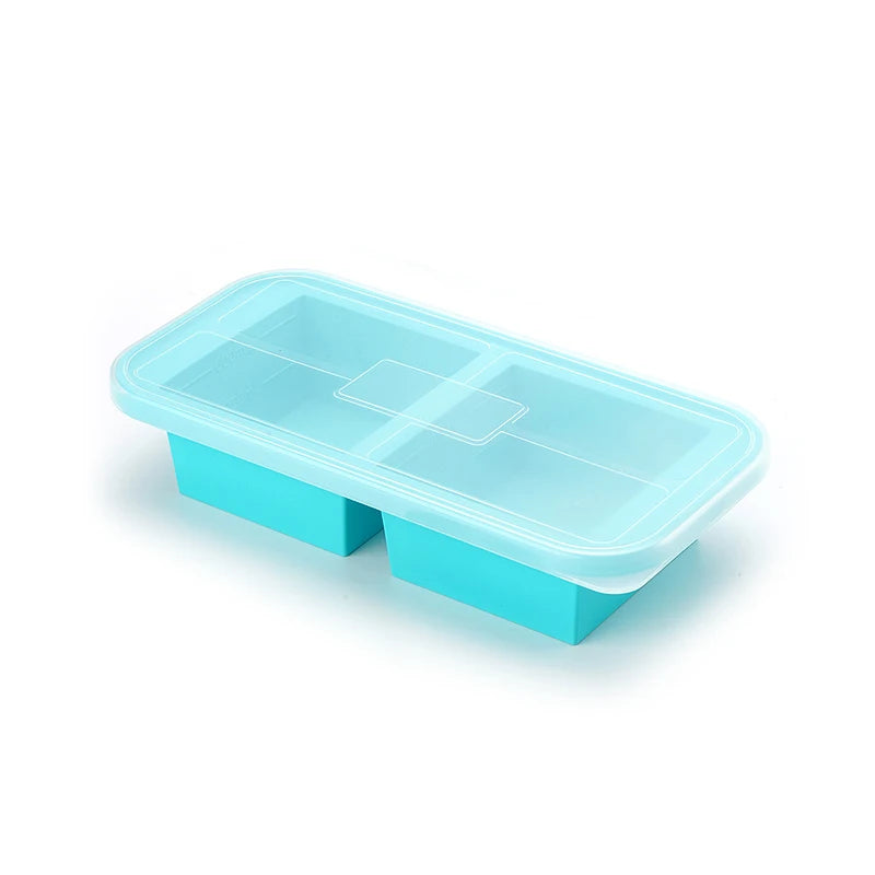 2 or 3-piece Silicone Freezer Tray Mold with Lid, Storage Box Food Box, Storage Containers for Soup, Broth, Meal Prep, Ice Cubes