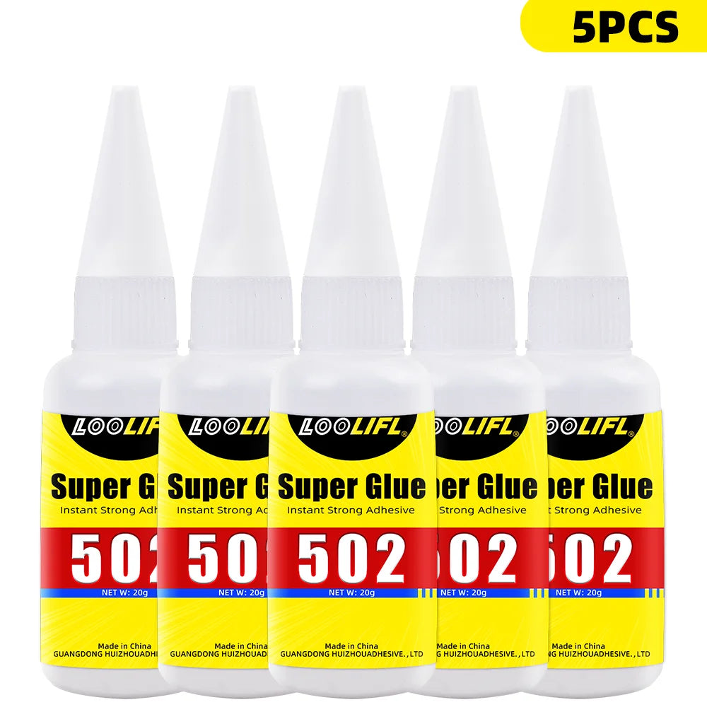LOOLIFL 502 Glue 20g, Instant Strong Adhesive,High Strength,  Universal Super Glue for Metal, Plastic, Leather, Wood, Ceramics,
