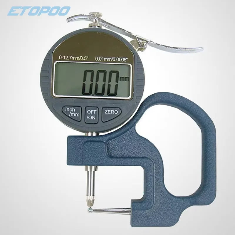 Professional Digital Display Thickness Gauge Range 0-10mm Accuracy 0.01mm Thickness Measurer for Pipe Tube Thickness Anvil