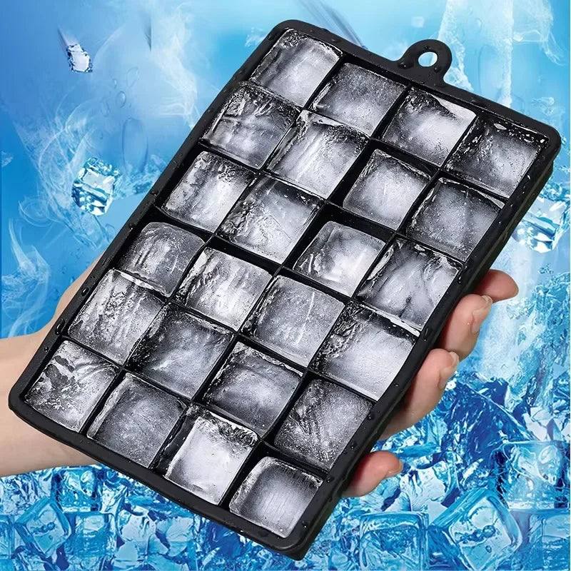 Silicone Ice Cube Mold Reusable Square Ice Cube Molds with Lid Whiskey Cocktail Freezer DIY Ice Maker Barware Kitchen Gadgets