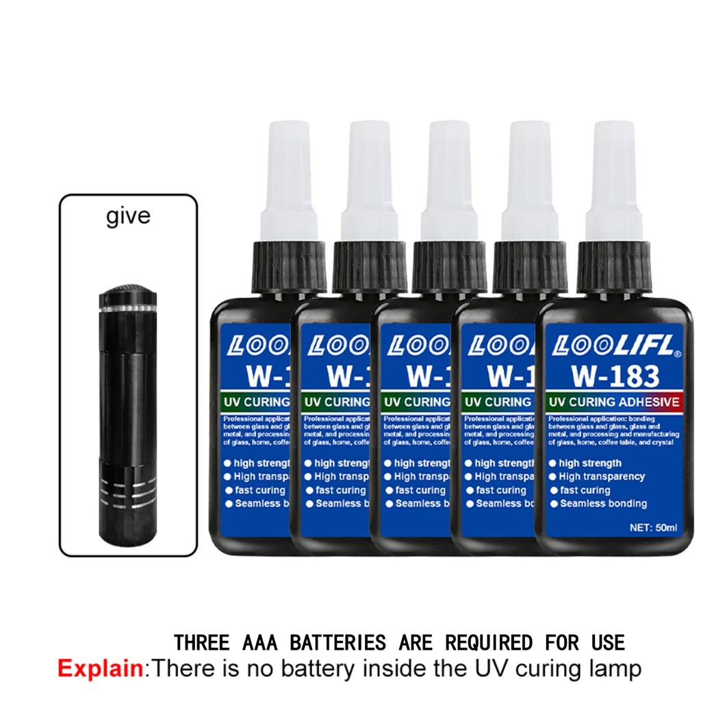 LOOLIFL, 183 high transparency UV resin adhesive, touchable adhesive, DIY、 Model, nail art, with accelerated curing lamp