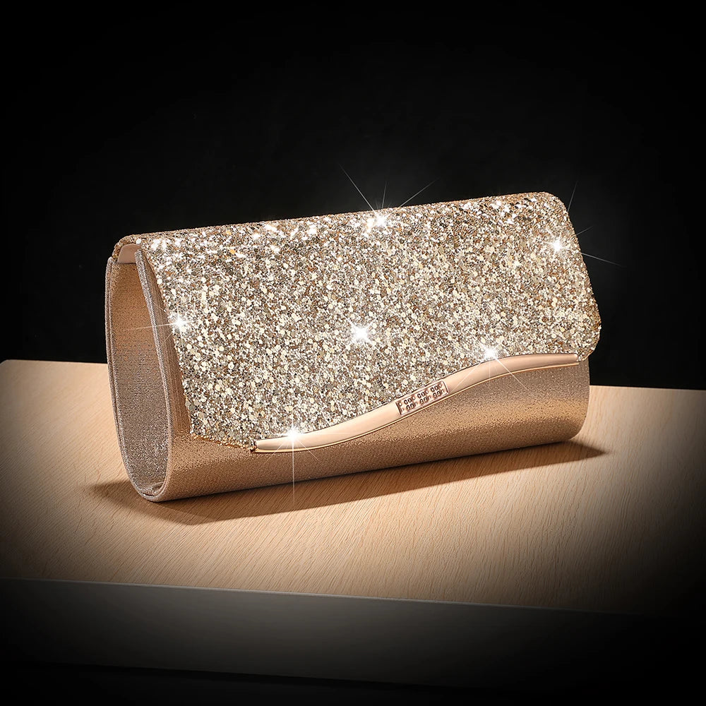 New Metallic Evening Bag - Luxurious Crossbody Small Square Bag - Elegant Handbag for the Bride at the Wedding Party