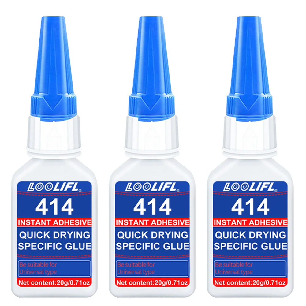 LOOLIFL 414 Instant Adhesive 20g Super Glue Multi Purpose Repair Glue for  Plastic Metal Rubber Wood Ceramic Glass DIY Bonding