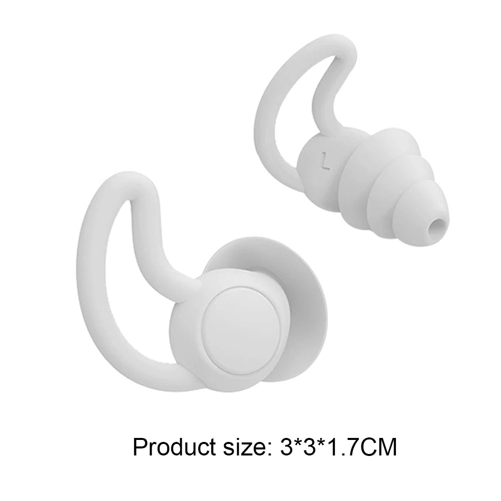 1 Pair Silicone Soundproof Ear Plugs Noise Insulation Soft Sleeping Earplugs