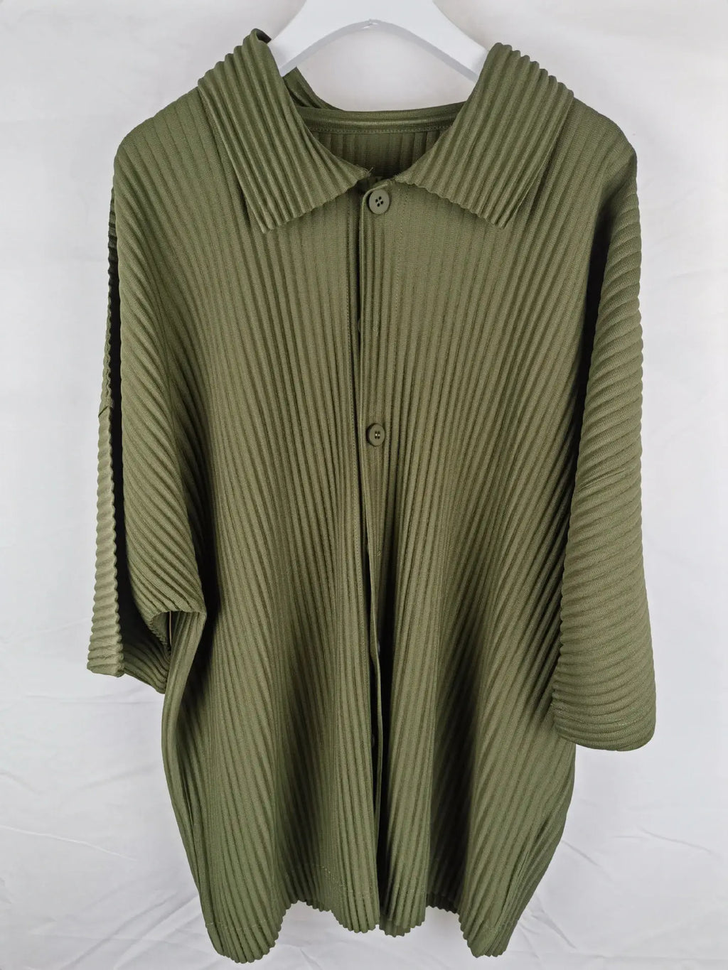 Miyake Pleated Short Sleeve Shirt Men's 2026 Classic Pleats Top Short Sleeve Summer Loose Plisse Jacket Loose Plus Size Fold Top