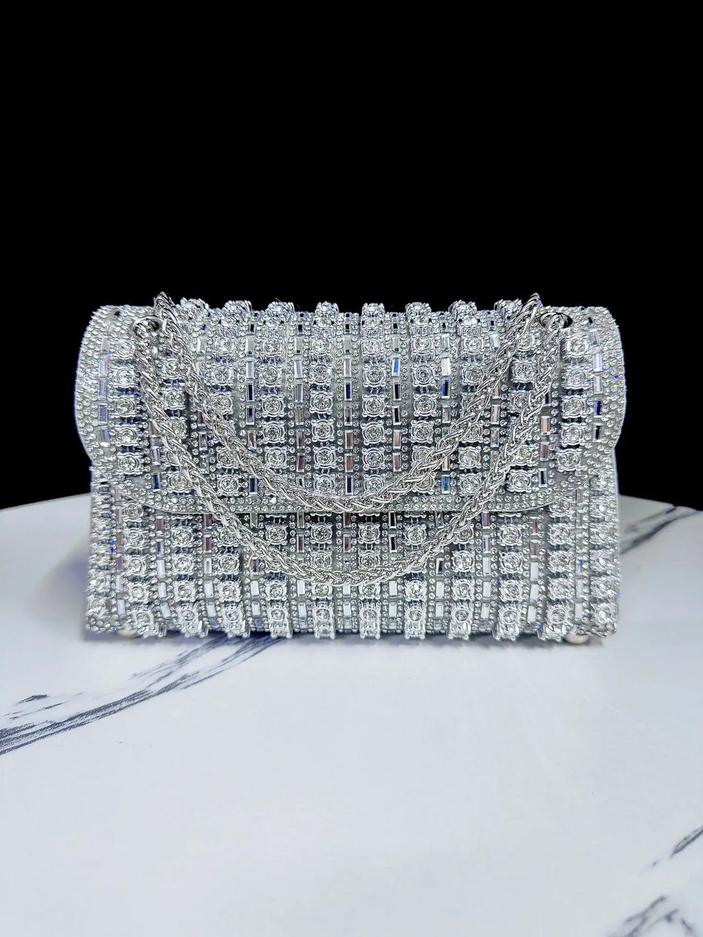 Evening Dress Rhinestone Clutch Bag with Diamond Chain, Cheongsam Bag, Crossbody Evening Bag, Women's Handbag, Cross-Border Evening Bag