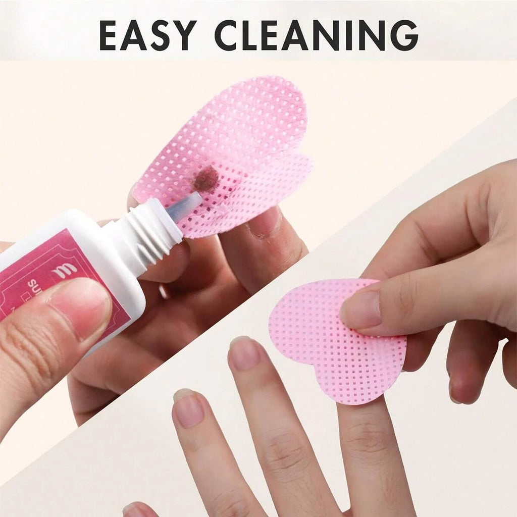 200Pcs/Box Lint Free Nail Wipes Eyelash Extension Glue Wipes Cleaner Cloth Non-Woven Fabric Nail Gel Remover Cotton Pad