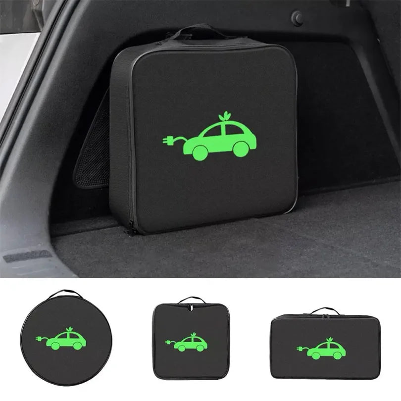 EV Cable Organizer Bag Electric Car Charger Box Charging Organizer Jumper Cable Bag Electric Vehicle Charging Cable Case