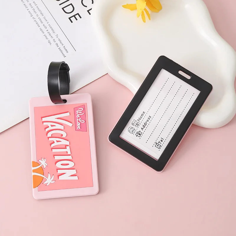 Silicone Letter Cute Luggage Tag Travel Luggage Tags Name Address Lable Suitcase Tag Travel Bags Holiday Travel Accessories