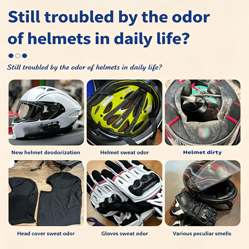 KJM 100ML Fast-Acting Motorcycle Helmet Deodorizing Spray - Inner Liner Sweat & Odor Removal Cleaner for Riding Gear