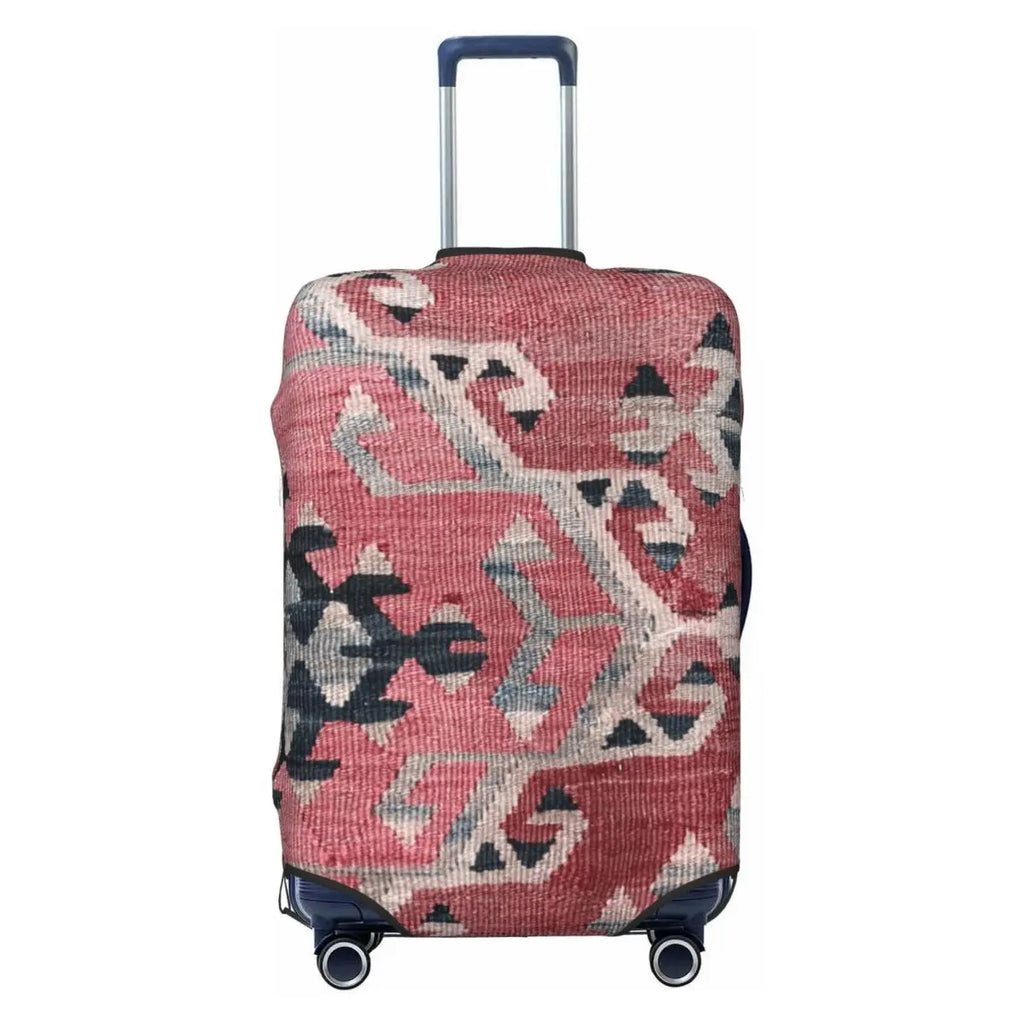 Vintage Turkish Kilim Suitcase Cover Washable Bohemian Geometric Diamond Tribal Ethnic Art Luggage Covers Protector