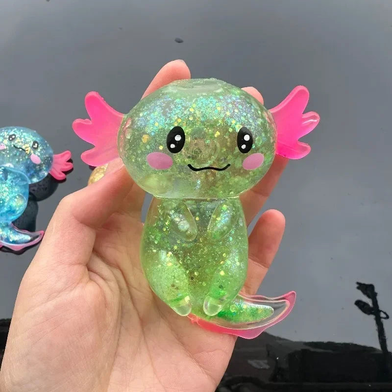!!Colorful Salamander Maltose Fidgets Toys Squishy Malt Sugar Stretchy Axolotl Fun Squeeze Birthday Supplies Anti-Anxiety Gift