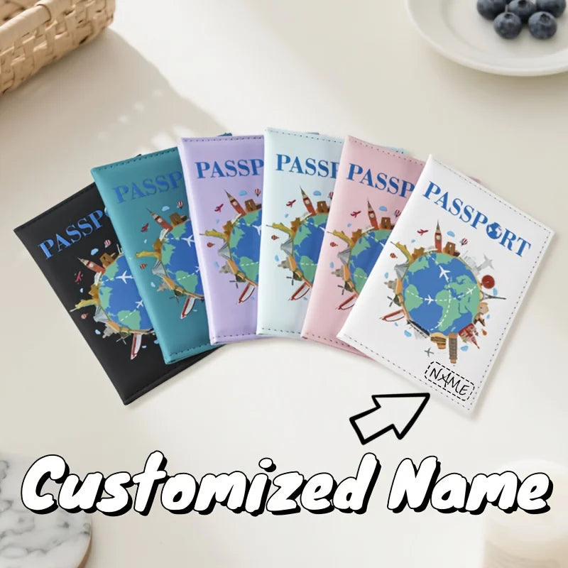 Custom Passport Holder, Premium Synthetic Passport Wallet - Compact And Foldable, Travel Wallet Featuring a World Map Design
