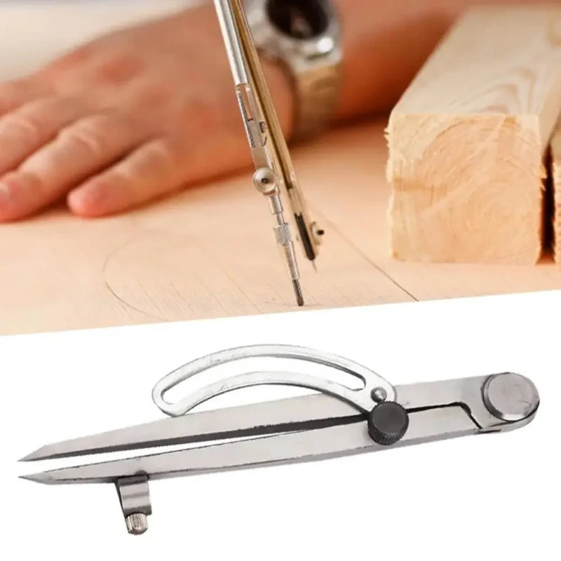 For Industrial All Steel Marking Stainless Steel Spacing Compass Adjustable Handmade Leather Rotating Diy Tool Edge Creaser