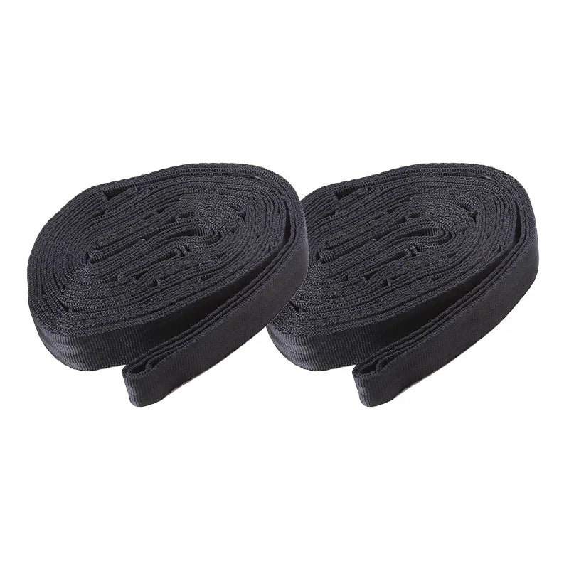 2Pcs Hammock Straps Special Reinforced Polyester Straps 5 Ring High Load-Bearing Barbed Black Outdoor Camping Hammock Straps