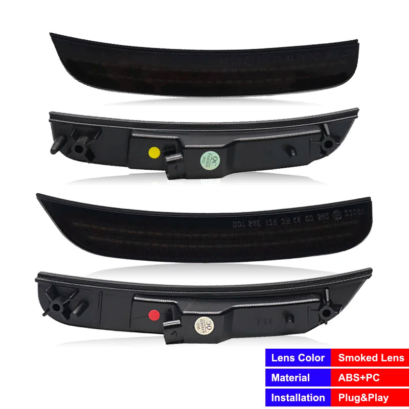 For Chrysler 300 2015-2022 Clear & Smoked Lens LED Side Marker Lamp Amber Front Red Rear Side Fender Reflector Lights