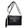 Soft Multiple Zip Pockets Shoulder Bag Waterproof Large Capacity PU Leather Crossbody Bag Simple Solid Color Square Phone Bag