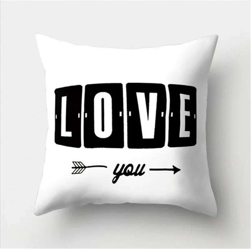 Black And White Geometric Portrait Double-sided Printed pillow cover Short plush Suitable living rooms sofas throw cushion cover