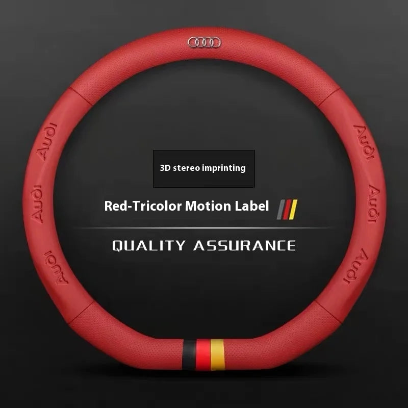 Car Steering Wheel Cover for Audi ABT A1 A2 A3 A4 A5 A6 A7 A8 Q2 Q3 Q4 Q5 Q7 Q8 TT RS3 RS4 RS5 RS6 RS7 S3 S4 S5 S6 S7 S8 S Line