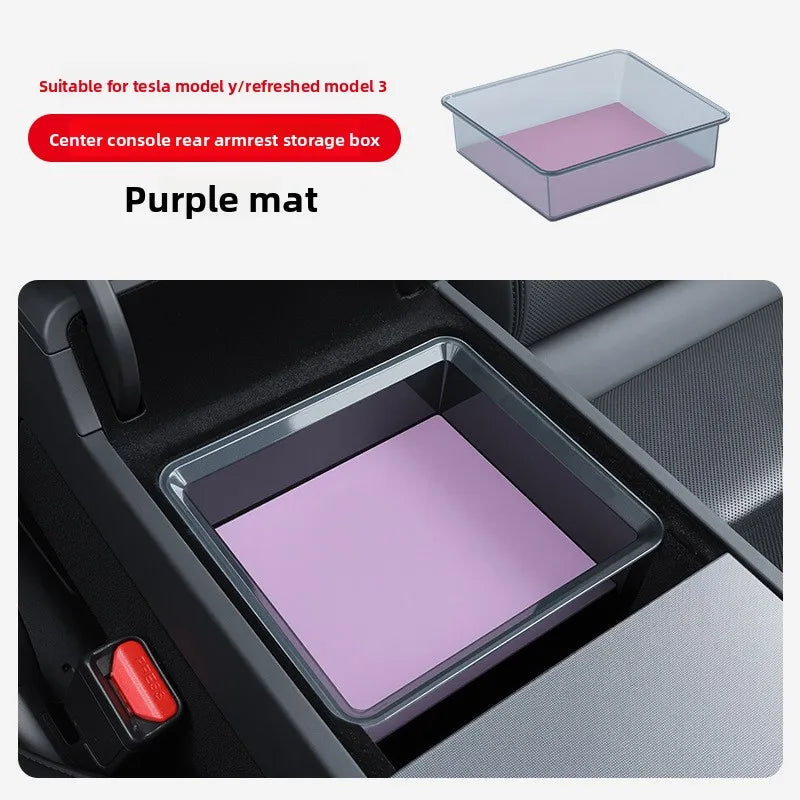 For Tesla Model Y / New Model 3 Highland Center Console Armrest Hidden Storage Box ABS Organizer Tray Accessories
