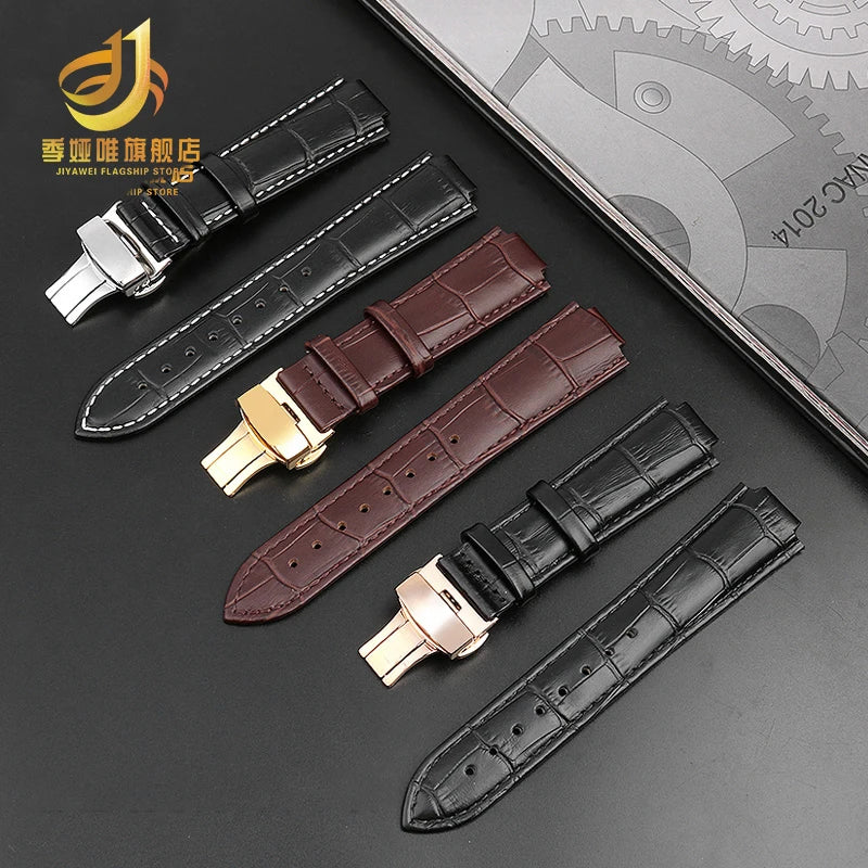 For Maserati Genuine Leather Watch Band R8821108025 R8821108039/8038/8035/8025 Trident Raised Mouth Strap Watchband 21mm 24mm