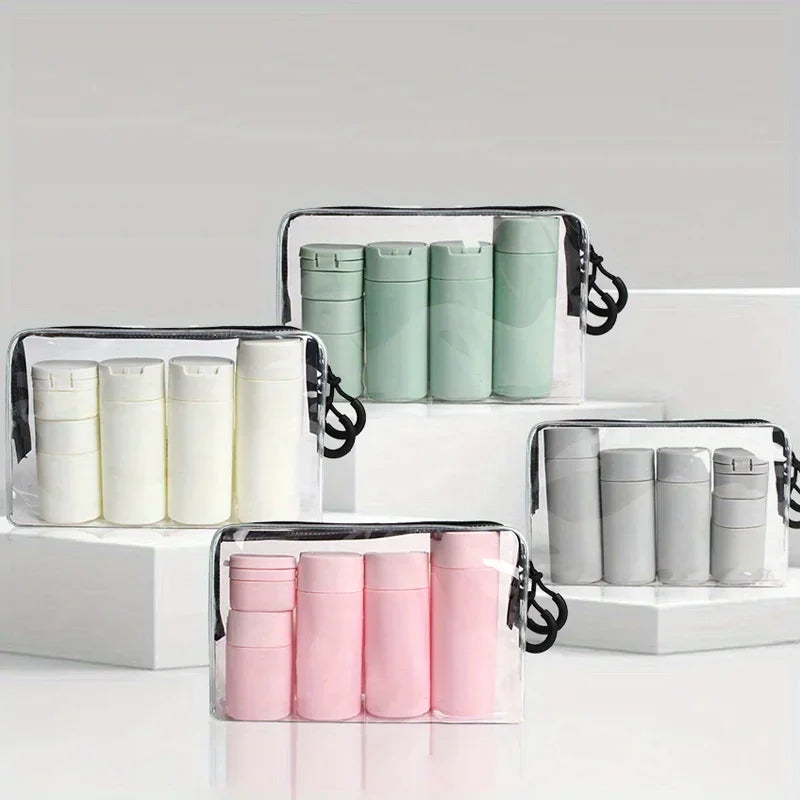5Pcs/Set PE Cosmetics Bottle Travel Suit Shampoo Bath Gel Empty Bottle Lotion Bottle Face Cream Bottle