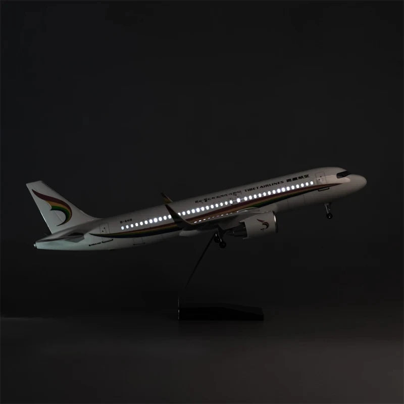 47CM Tibet Air Airline A320neo Aviation Aircraft Model W Plane Gift Collection Show Standable Airplane with Wheel Collection Fan