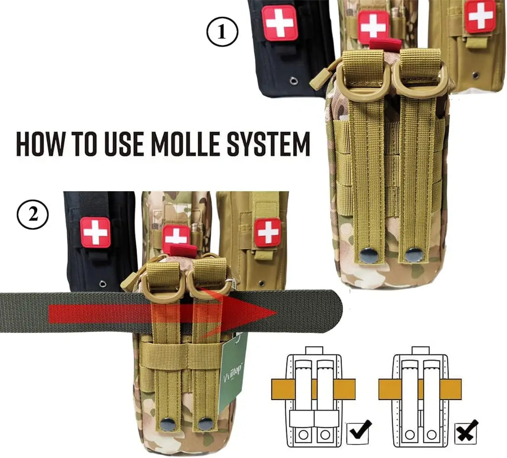 First Aid Kit Medical EDC Pouch Tactical MOLLE Outdoor Medical Bag Waist Bag 1000D tourniquet holder
