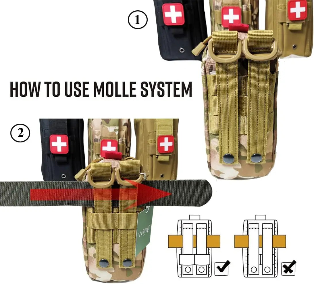 First Aid Kit Medical EDC Pouch Tactical MOLLE Outdoor Medical Bag Waist Bag 1000D tourniquet holder