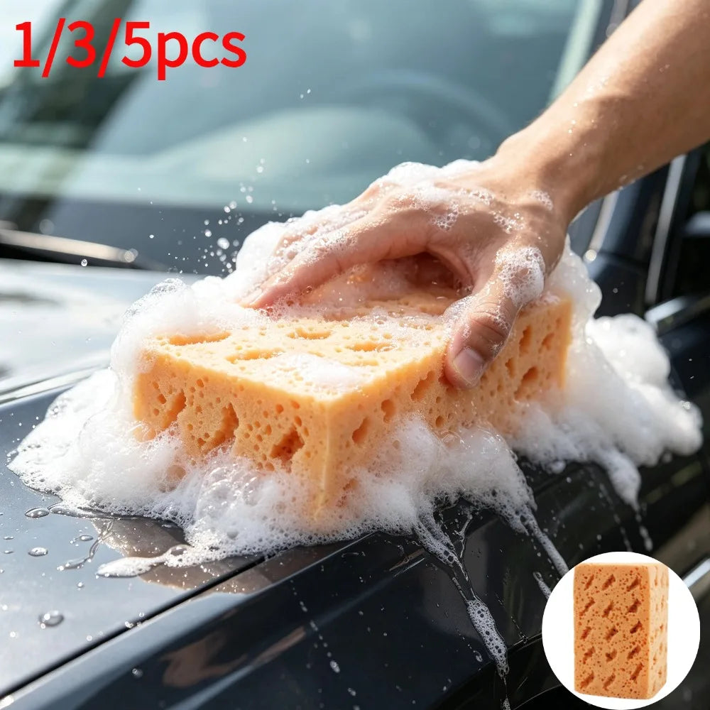 Large Car Washing Sponge Porous Absorbent Coral Sponge Block No-Scratch Auto Cleaning Sponge for Car Body Window Household Clean