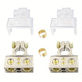 2 Car Battery Terminal Clamps with Shell and Ring 1/0 2 4 8 GA AWG Gauge Positive and Negative Ports