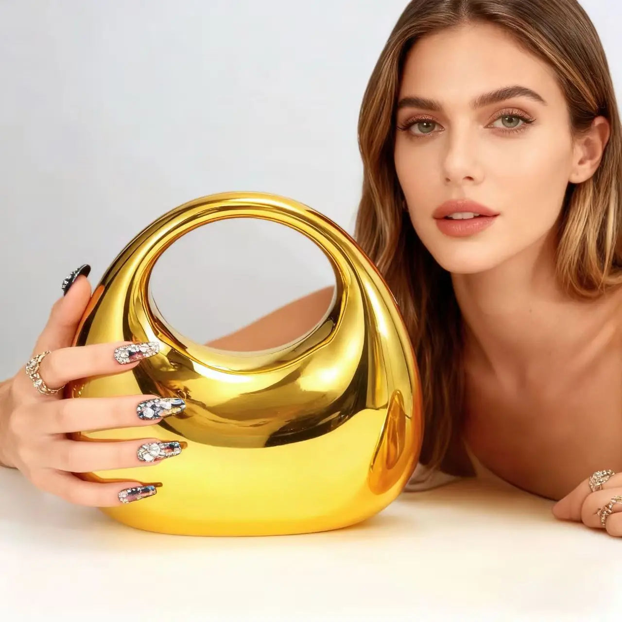 Luxury Designer Evening Clutch Clear Acrylic Women Handbags Fashion Shoulder Bag Half Moon Wedding Purses Party Tote Ladies 2025