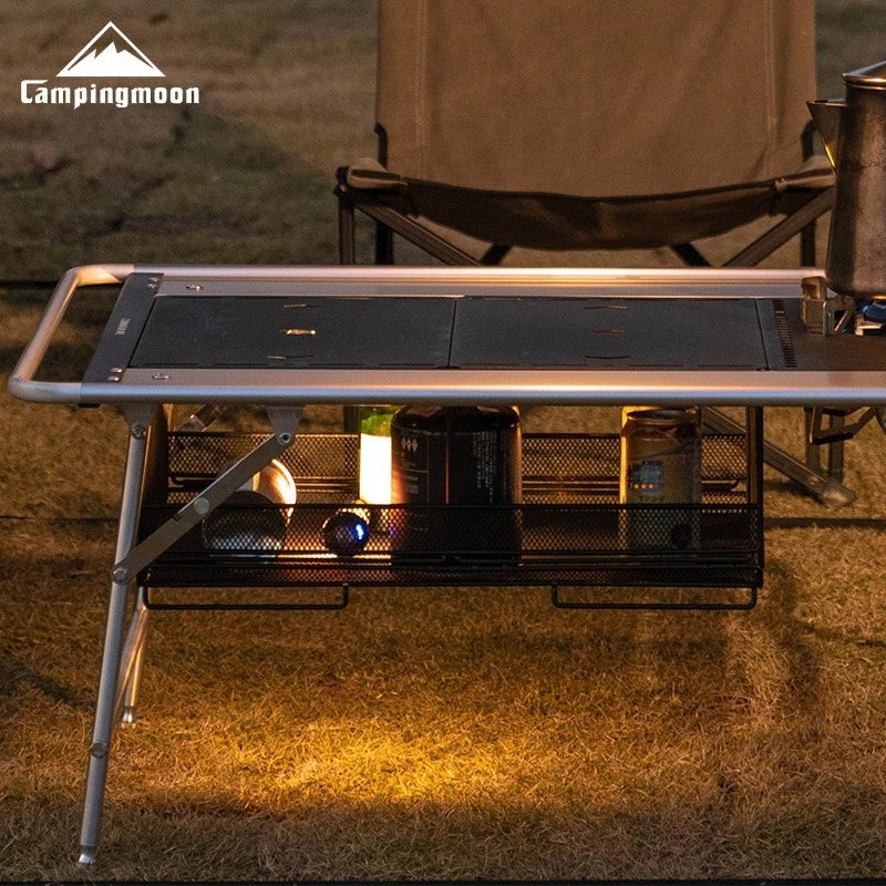 CAMPINGMOON CK-51BK two unit half bar net cage camping home folding storage box multifunctional shelf