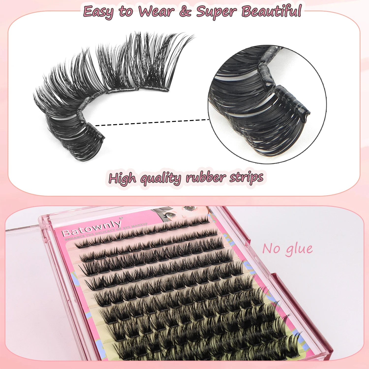 Individual Lashes 120 Pcs Self-adhesive Eyelash Cluster 10-12-14mm No Glue Curling  DIY False Eyelashes