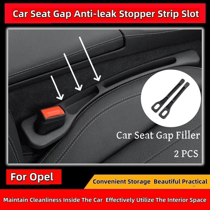 For Opel Insignia Astra Zafira Meriva Mokka Vivaro Vectra Corsa Car Seat Gap Filler Seats Crevice Box Bag Strip Auto Accessories