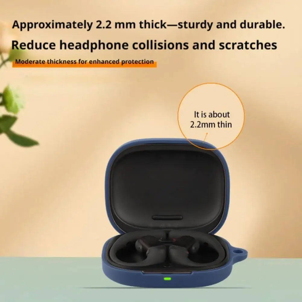 Ultra-Thin Light Transmission Case for SHOKZ OpenFit Pro T010 Silicone Protective Cover Anti-Slip Shockproof Shell with Hook