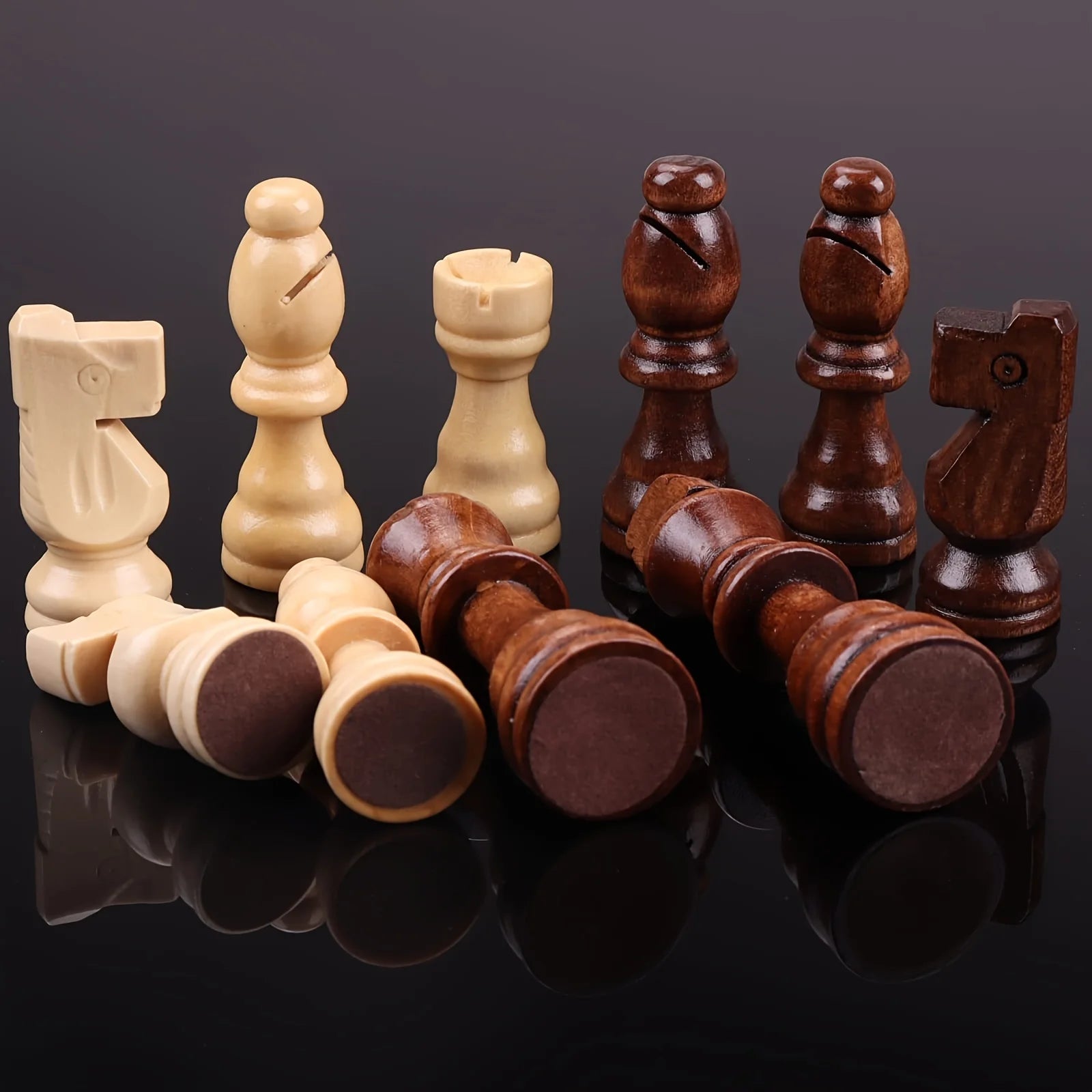 high-end 7.8cm/ 3-inch new solid wood chess piece set, 32 pieces for desktop entertainment game