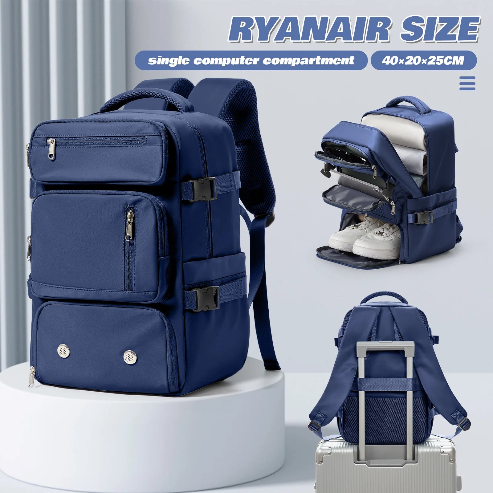 Ryanair Backpack 40x30x20 Carry on Luggage Laptop Bag Anti-Theft Men Women's Bag for Sports Trekking Travel Backpack Cabin Bag